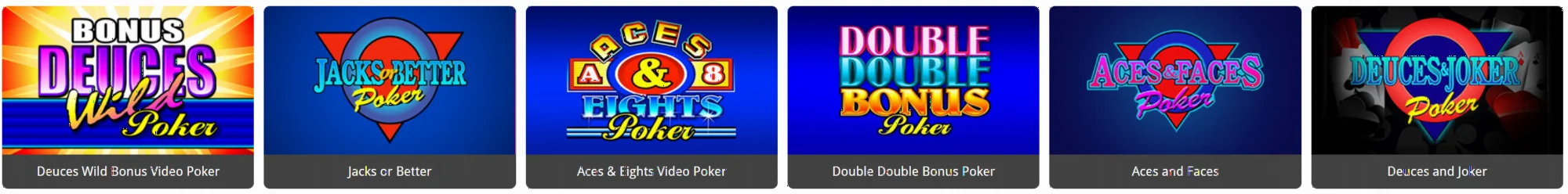 Video poker games at All Jackpots Casino